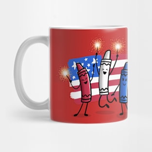 4th of July Color Crayons Mug